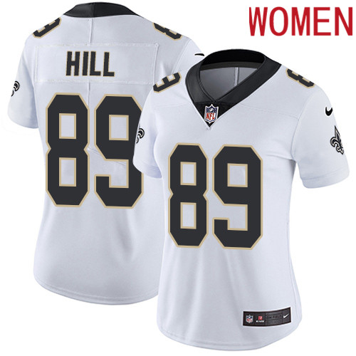 2019 Women New Orleans Saints 89 Hill white Nike Vapor Untouchable Limited NFL Jersey